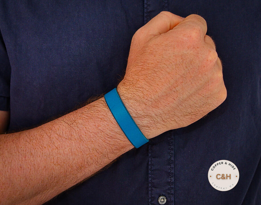 Full Grain Leather Bracelet | Azurite 16mm | Signature Collection | Made to Measure UK Artisan Full Grain Leather Bracelet | Azurite 16mm | Signature Collection | Made to Measure UK Artisan
