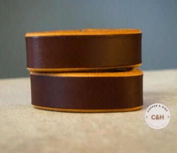 Full Grain Leather Belt Loops | Chestnut Brown 38mm | Men's Belt Keeper (2 Pack)