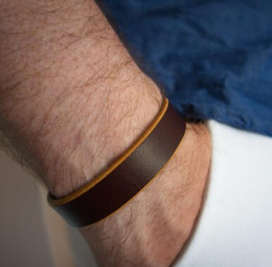 Full Grain Leather Bracelet | Chestnut Brown Classic 16mm | Made to Measure UK Artisan